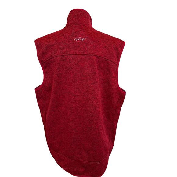 Orvis Trout Bum Vest Mens XL Red Pockets Full Zip Fleece Lined - Picture 5 of 10
